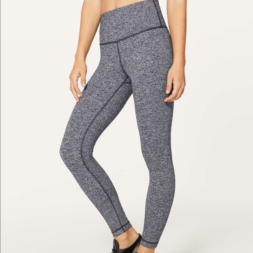 Heathered Black Lululemon Wunder Under Leggings